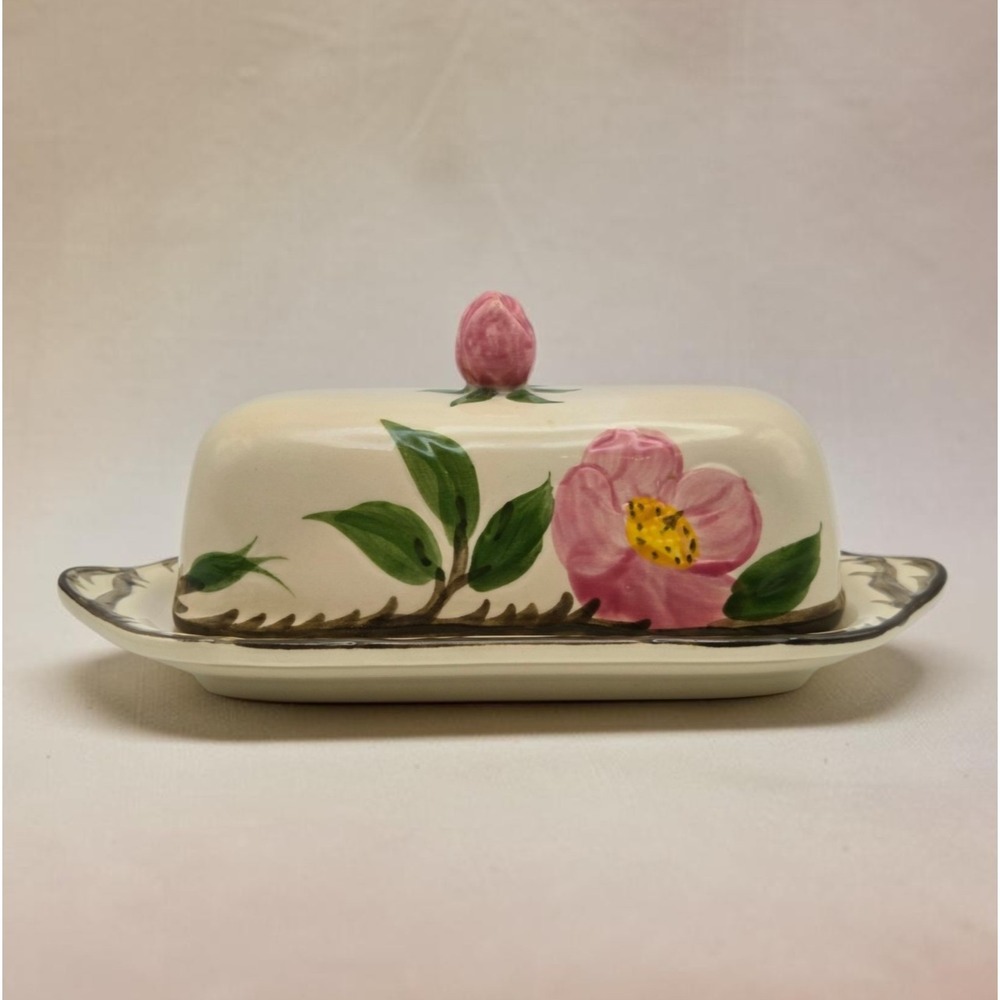 Vintage Franciscan Desert Rose Butter Dish Made in USA
